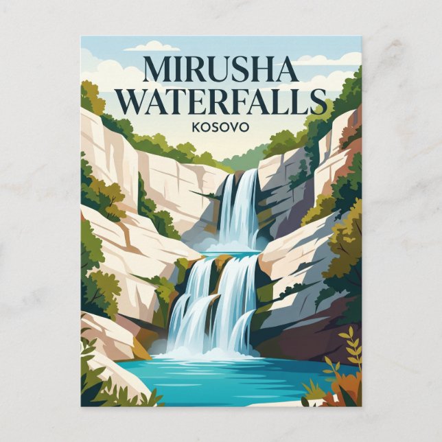 Postal Cascadas de Mirusha Kosovo (Anverso)