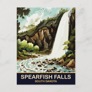 Postal Cascadas de Spearfish, Dakota del Sur, Viajes Anti