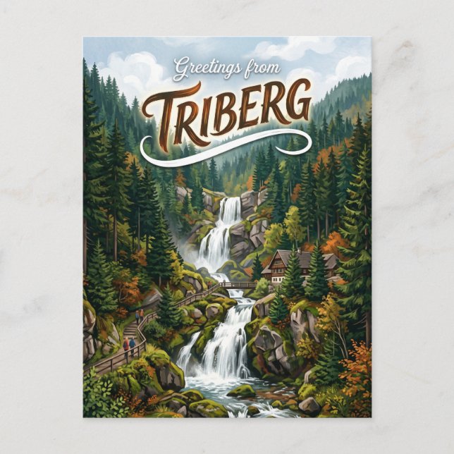 Postal Cascadas de Triberg (Triberger Wasserfälle) Aleman (Anverso)