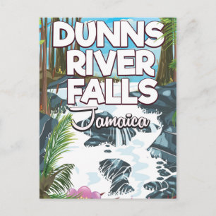Postal Cascadas del río Dunn Jamaica cartel de viaje