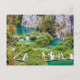 Postal Cascadas en el Parque Nacional de los Lagos de Pli