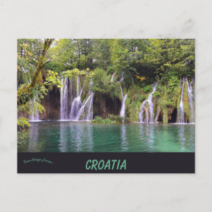 Postal Cascadas en el Parque Nacional de los Lagos de Pli