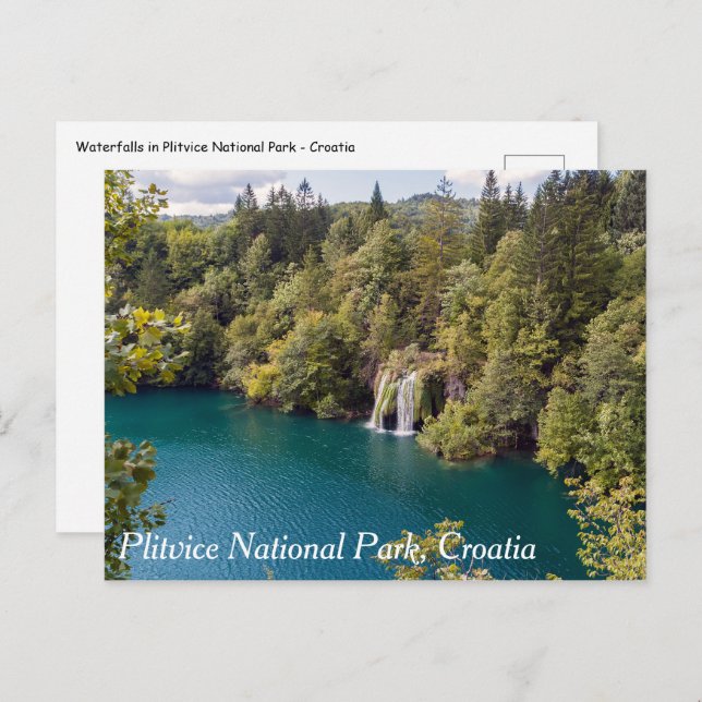 Postal Cascadas en el Parque Nacional Plitvice - Croacia (Anverso / Reverso)