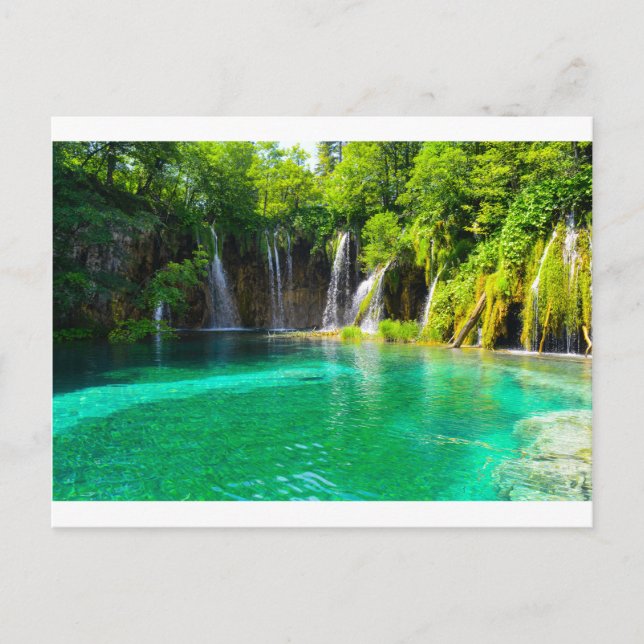 Postal Cascadas en el Parque Nacional Plitvice en Croacia (Anverso)
