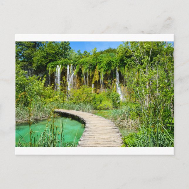 Postal Cascadas en el Parque Nacional Plitvice en Croacia (Anverso)