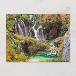 Postal Cascadas en los lagos Plitvice