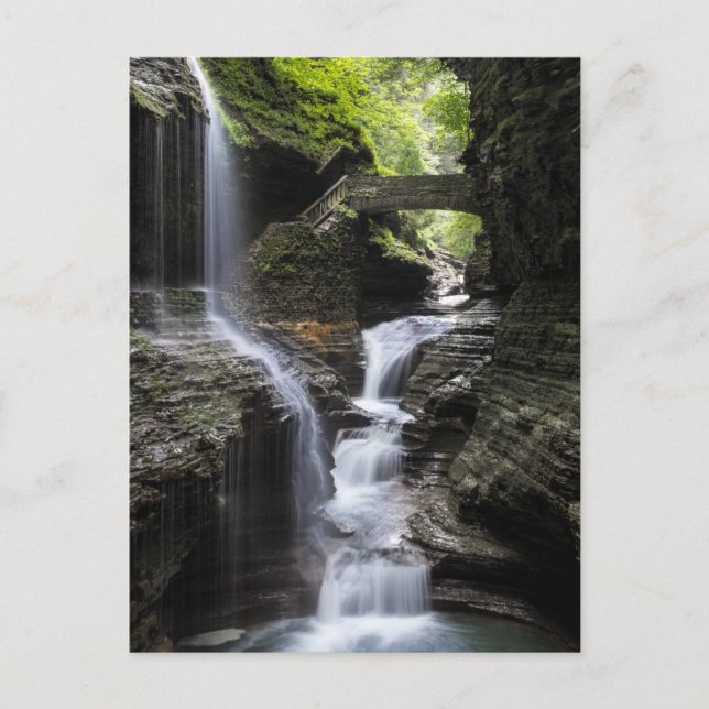 Postal Cascadas en Watkins Glen, Nueva York (Anverso)