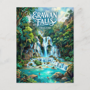 Postal Cascadas Erawan Tailandia