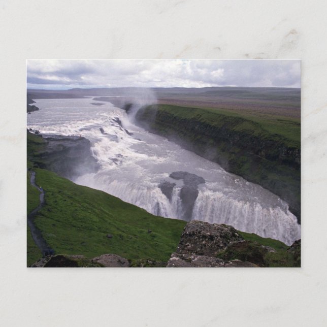 Postal Cascadas, Gulfoss, Islandia (Anverso)