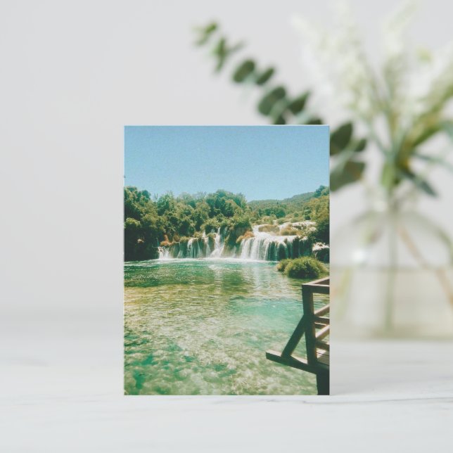 Postal Cascadas Krka - Parque nacional Krka - Croacia (Anverso de pie)