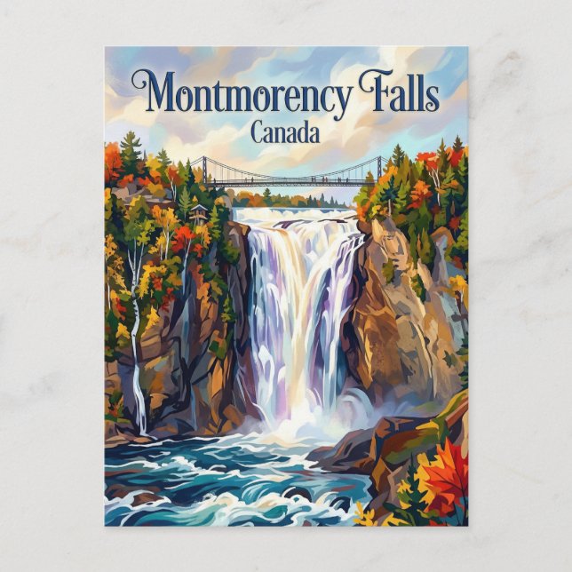 Postal Cascadas Montmorency Canadá (Anverso)