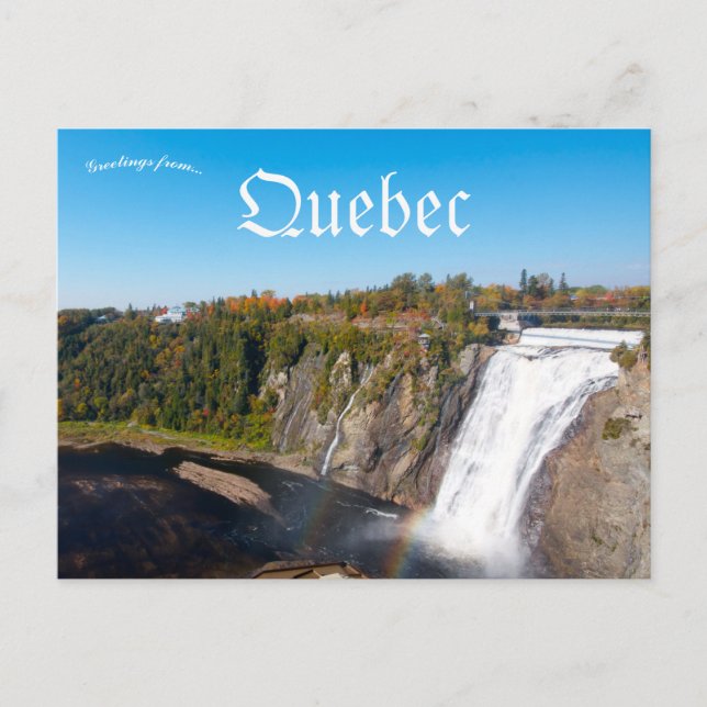 Postal Cascadas Montmorency Quebec Canadá (Anverso)