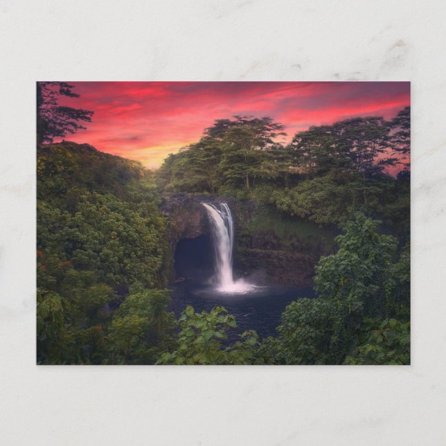 Postal Cascadas | Rainbow Falls, Hilo, Hawái (Anverso)