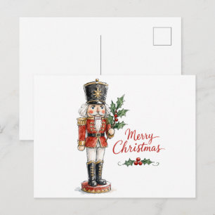 Postal Cascanueces de Navidad en acuarela