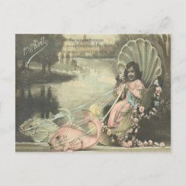 Postal Cáscara Victoriana Pez Poisson d'avril Día de los