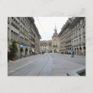 Postal Casco antiguo de Berna - Calle y torre de relojerí