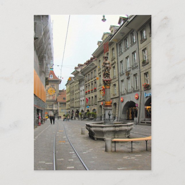 Postal Casco antiguo de Berna - Torre del reloj medieval  (Anverso)