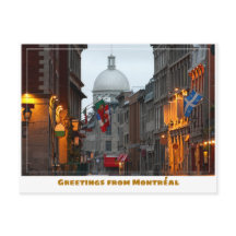 Casco antiguo de Canadá en Montreal al atardecer