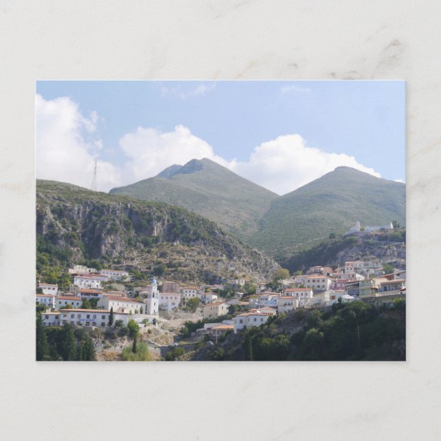 Postal Casco antiguo de Dhermi, Albania (Anverso)