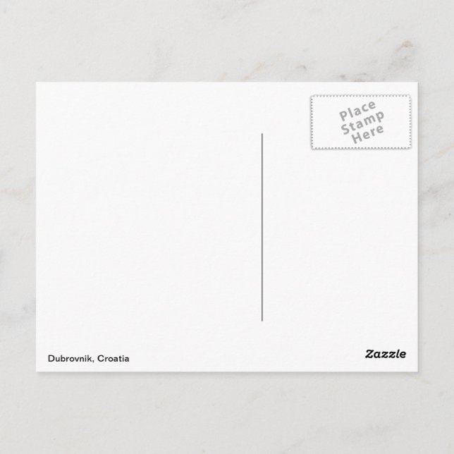 Postal Casco antiguo de Dubrovnik en Croacia (Reverso)
