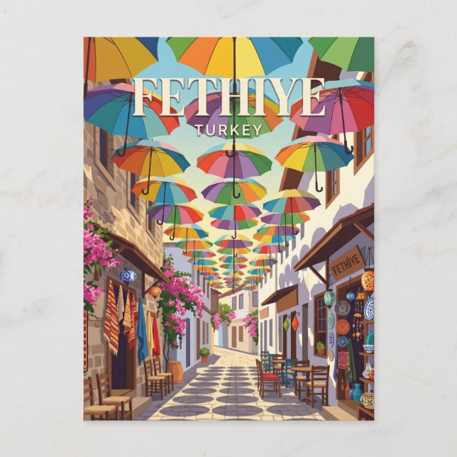 Postal Casco Antiguo de Fethiye Turquía (Anverso)