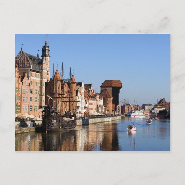 Postal Casco antiguo de Gdansk en Polonia (Anverso)