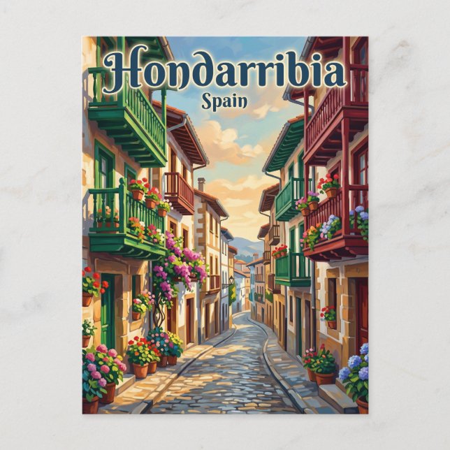 Postal Casco Antiguo de Hondarribia España (Anverso)
