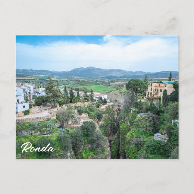 Postal Casco antiguo de Ronda en Andalucía, España (Anverso)