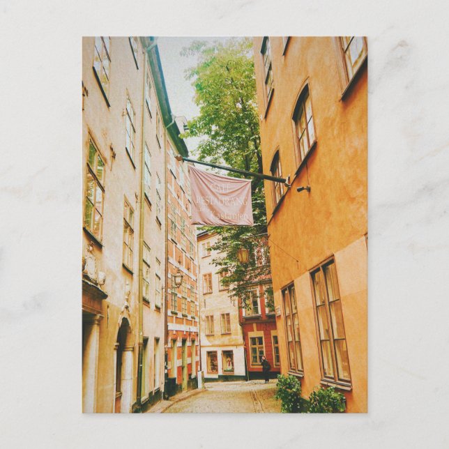 Postal Casco antiguo histórico, Gamla Stan, Estocolmo, Su (Anverso)