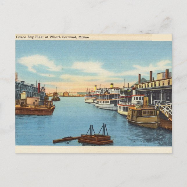 Postal Casco Bay Fleet, Wharf, Portland, Maine (Anverso)