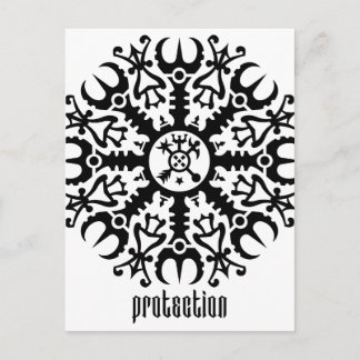 Postal Casco de asombro - Aegishjalmur Nº 1 (negro)