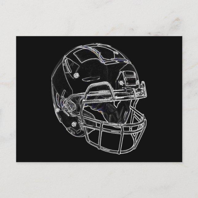 Postal Casco de fútbol de arte pop (Anverso)