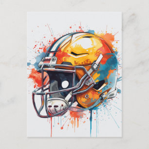 Postal Casco de fútbol motivacional inspirador 
