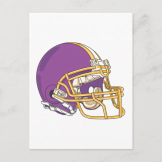 Postal Casco de Fútbol Purple Gold