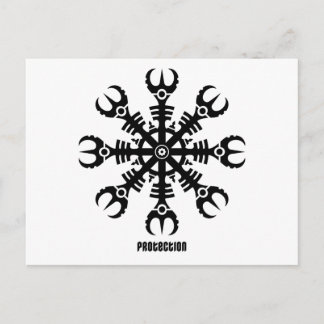 Postal Casco del temor - Aegishjalmur No.2 (negro)