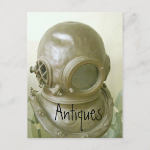 Postal Casco Scuba Antiguo de Postcard Vintage