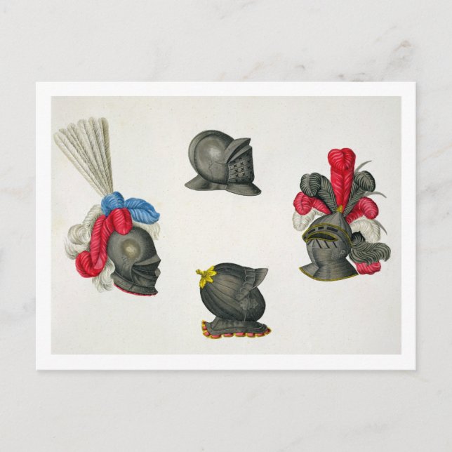 Postal Cascos, plato de 'A History of the Development (Anverso)