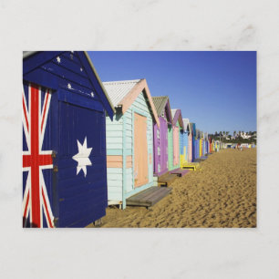 Postal Casetas de baño, playa Middle Brighton, puerto