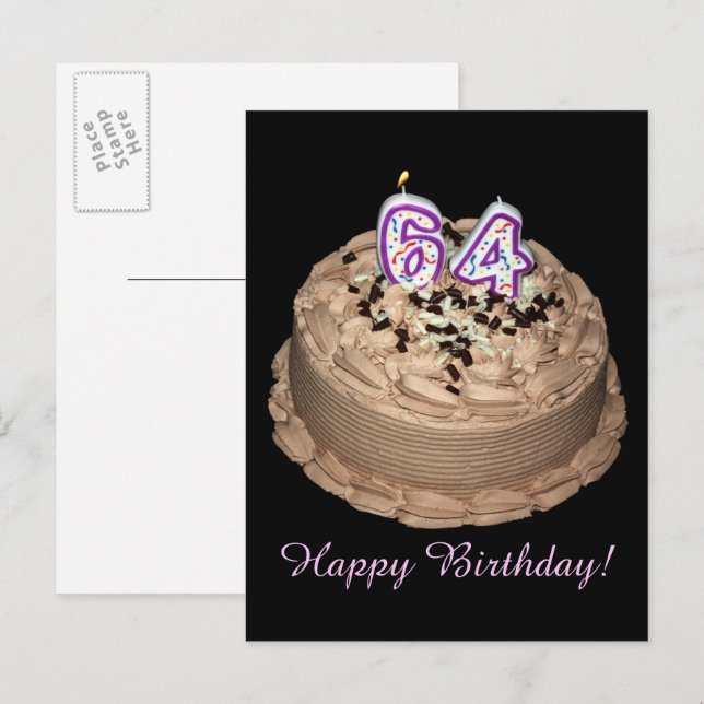 Postal Casi 64. Feliz 64° cumpleaños de fotografía de tar (Anverso / Reverso)