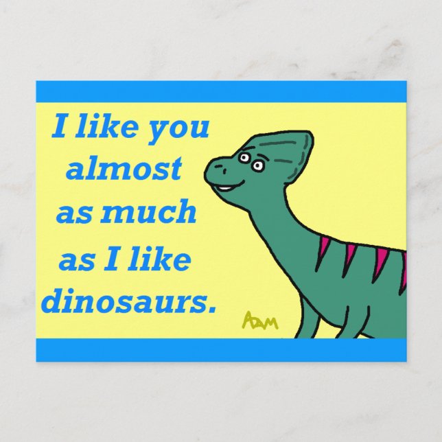 Postal "Casi tanto como los dinosaurios" (Anverso)
