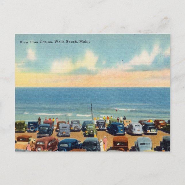 Postal Casino and Cars, Wells Beach, Maine (Anverso)