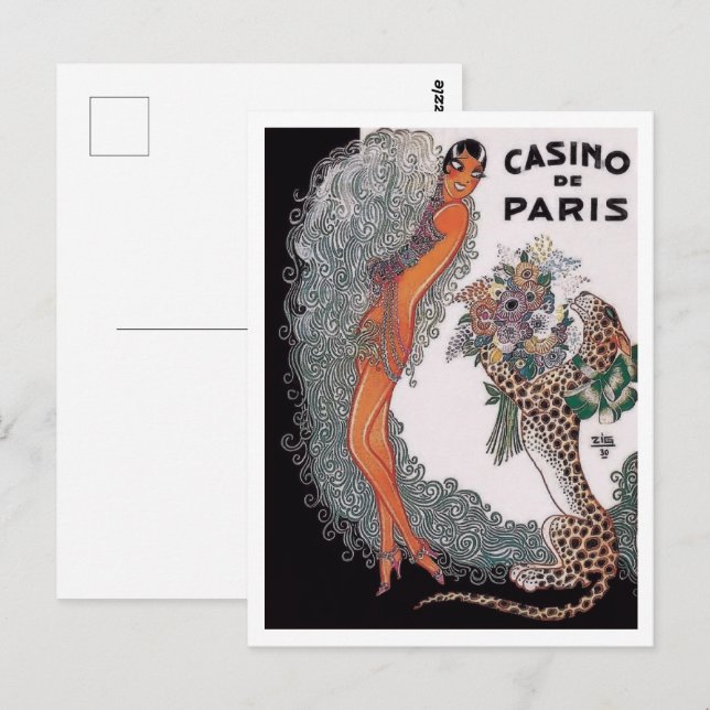Postal Casino de París - Josephine Baker (1930) (Anverso / Reverso)