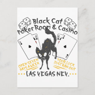 Postal Casino para gato negro
