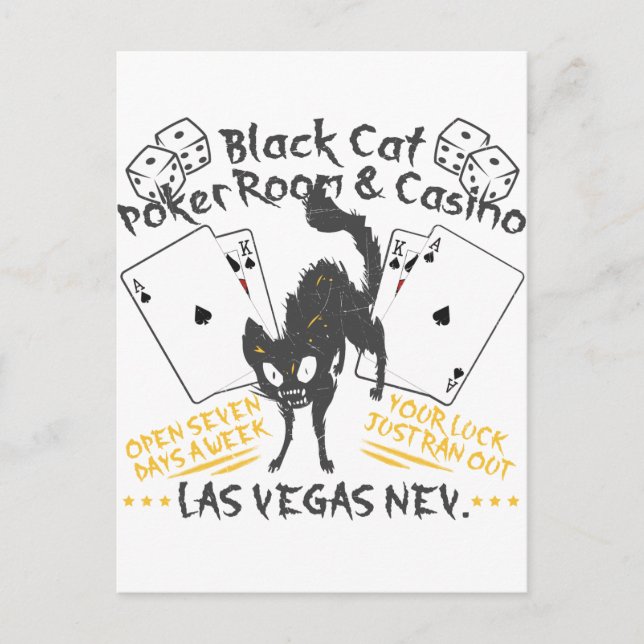 Postal Casino para gato negro (Anverso)