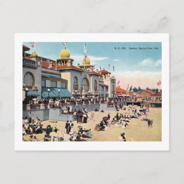 Postal Casino, Santa Cruz, California Vintage (Anverso)