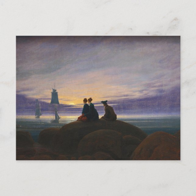 Postal Caspar David Friedrich - Alboroto por el mar (Anverso)
