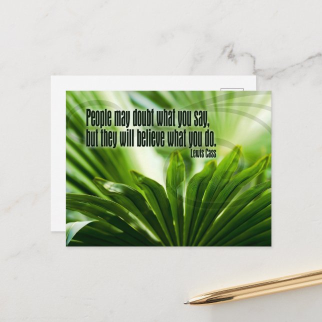 Postal Cass cita Inspiradora "duda" de Lewis Cass (Anverso/Reverso In Situ)