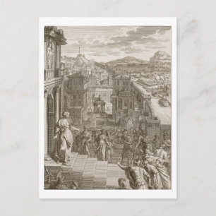 Postal Cassandra pronostica a los troyanos su destino y e