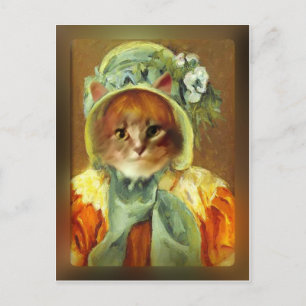 Postal Cassatt Bonnet en Gatito