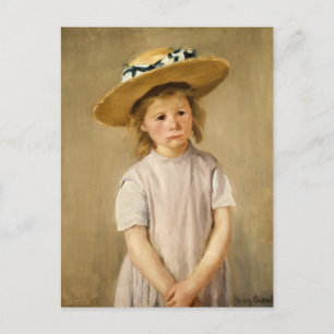 Postal Cassatt Niño con Sombrero de Paja